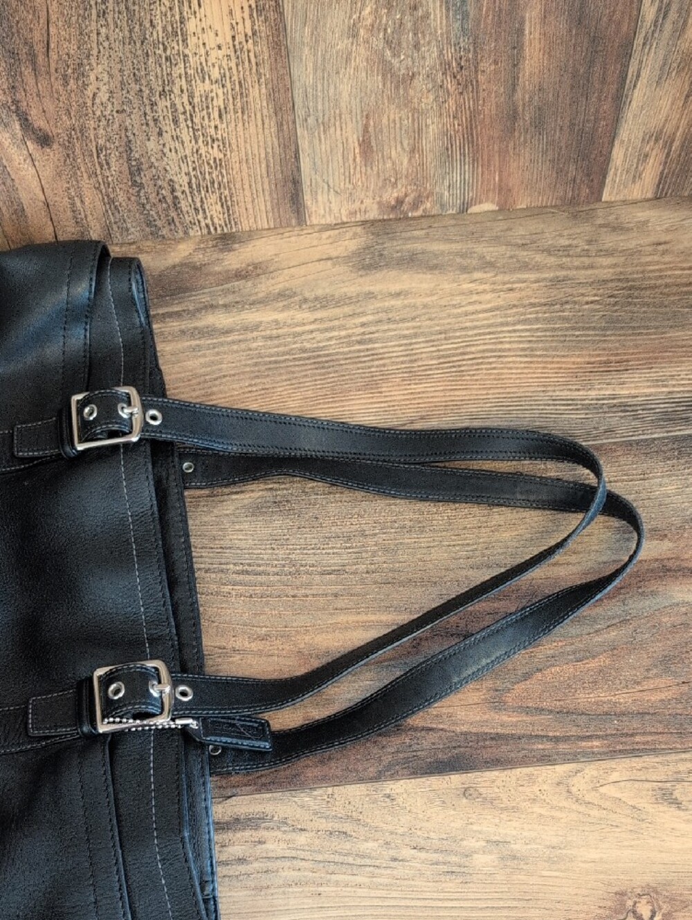 Coach F10288 Hampton Large Black Leather Shoulder Tote      M418 - Picture 8 of 8